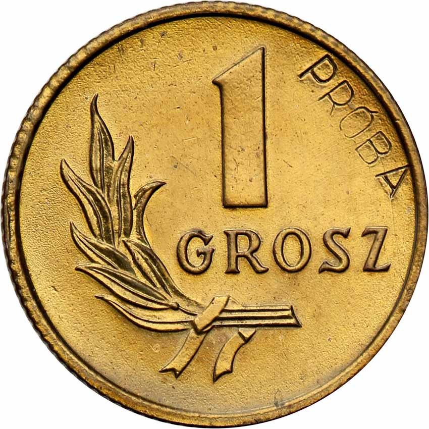 PRL. PRÓBA mosiądz 1 grosz 1949